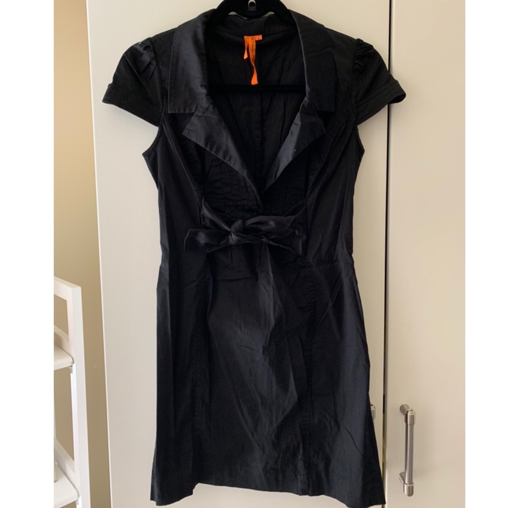 BCBG front tie black dress